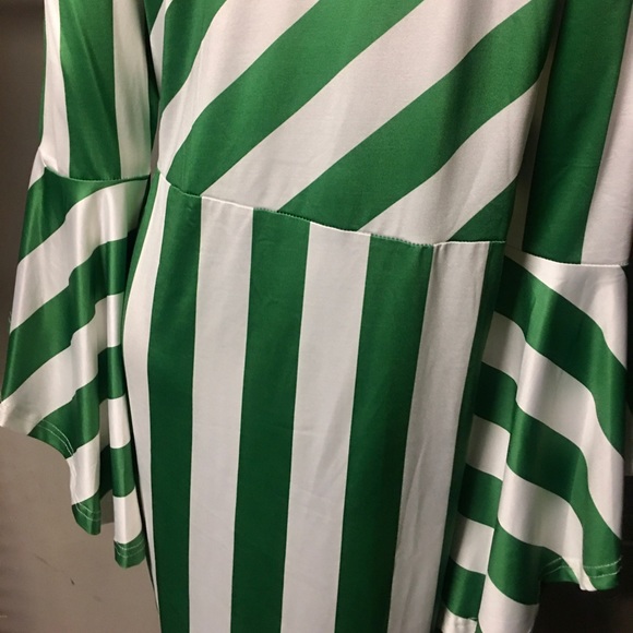 Green striped dress. - Picture 3 of 4